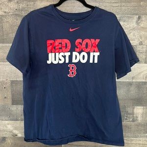 Navy Blue Red Socks Nike “Just Do It” Short Sleeve T-Shirt